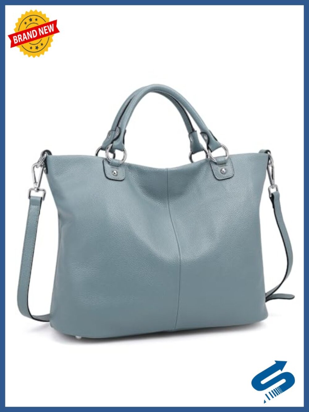 Genuine Leather Tote Purse for Women, Top Handle Satchel, Large Capacity